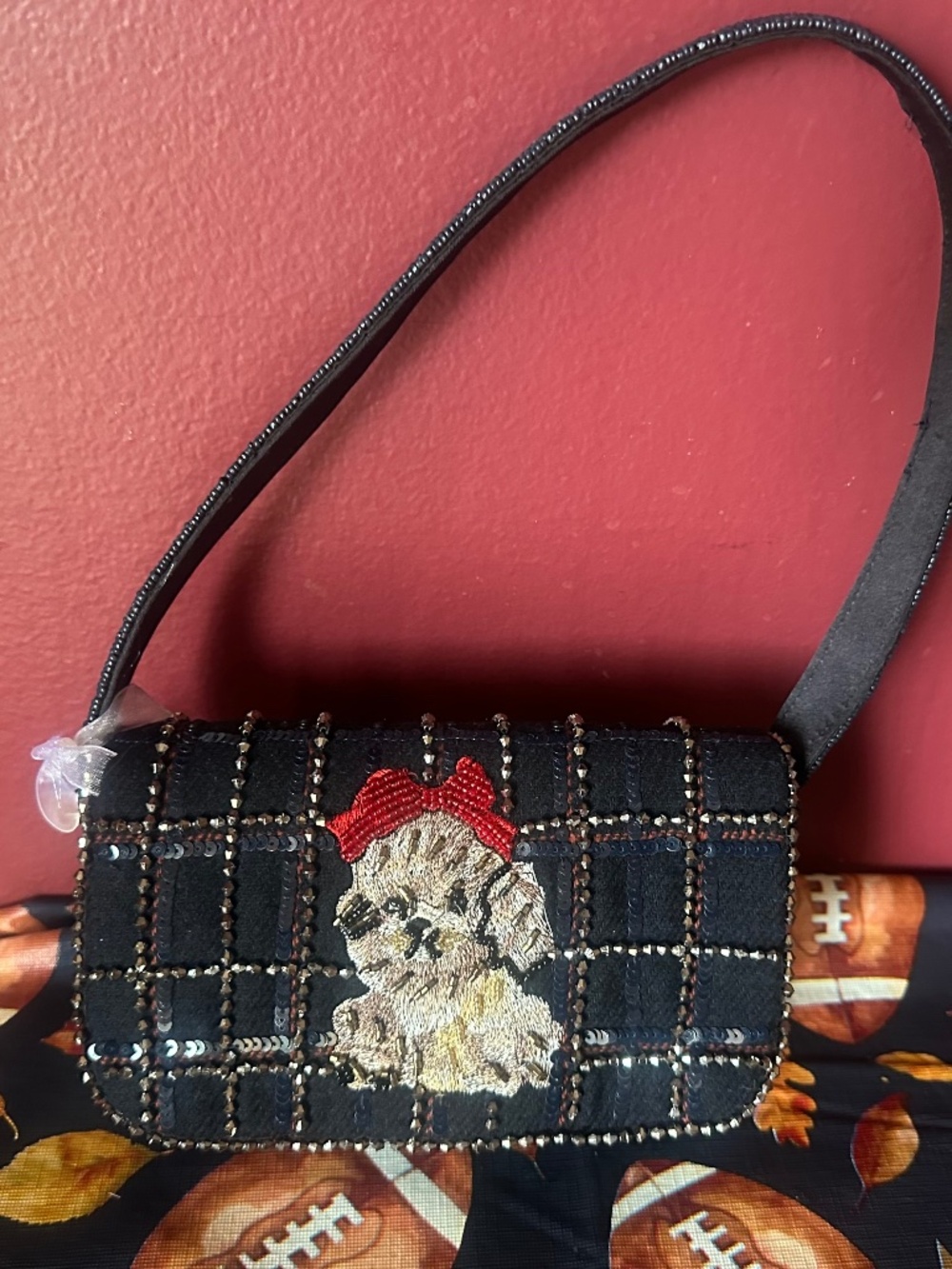 Viral Yorkie beaded bag! NWT!